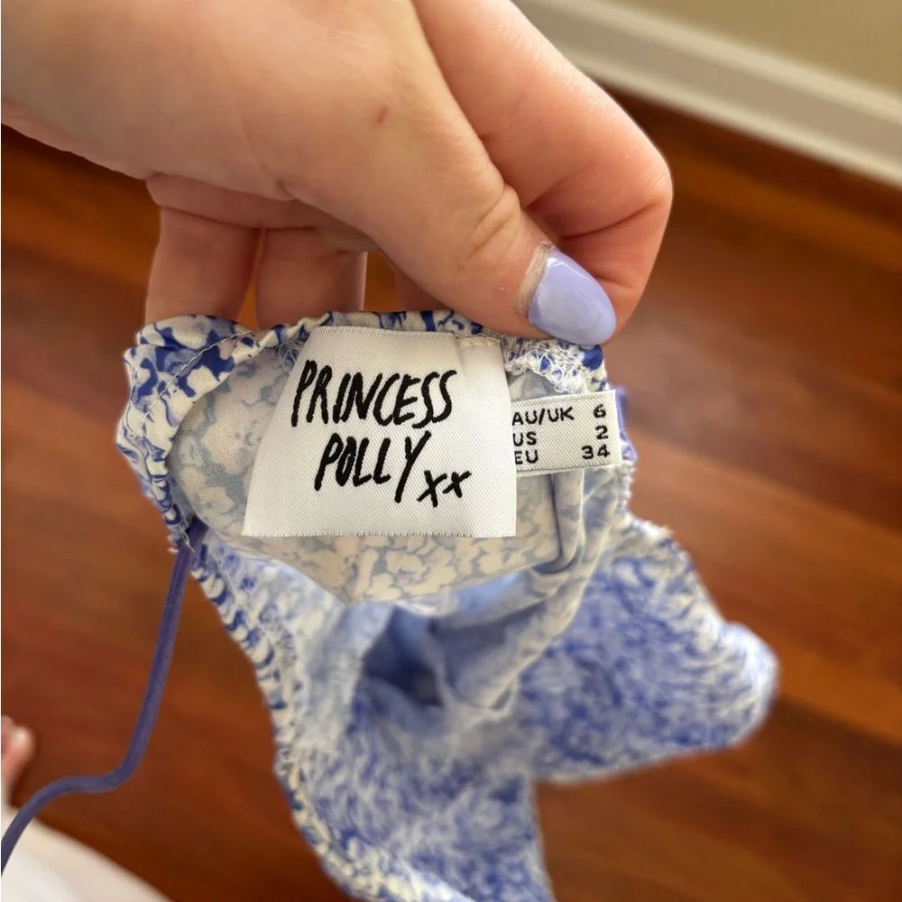 Princess Polly Blue and White Floral Midi Dress - Picture 3 of 3